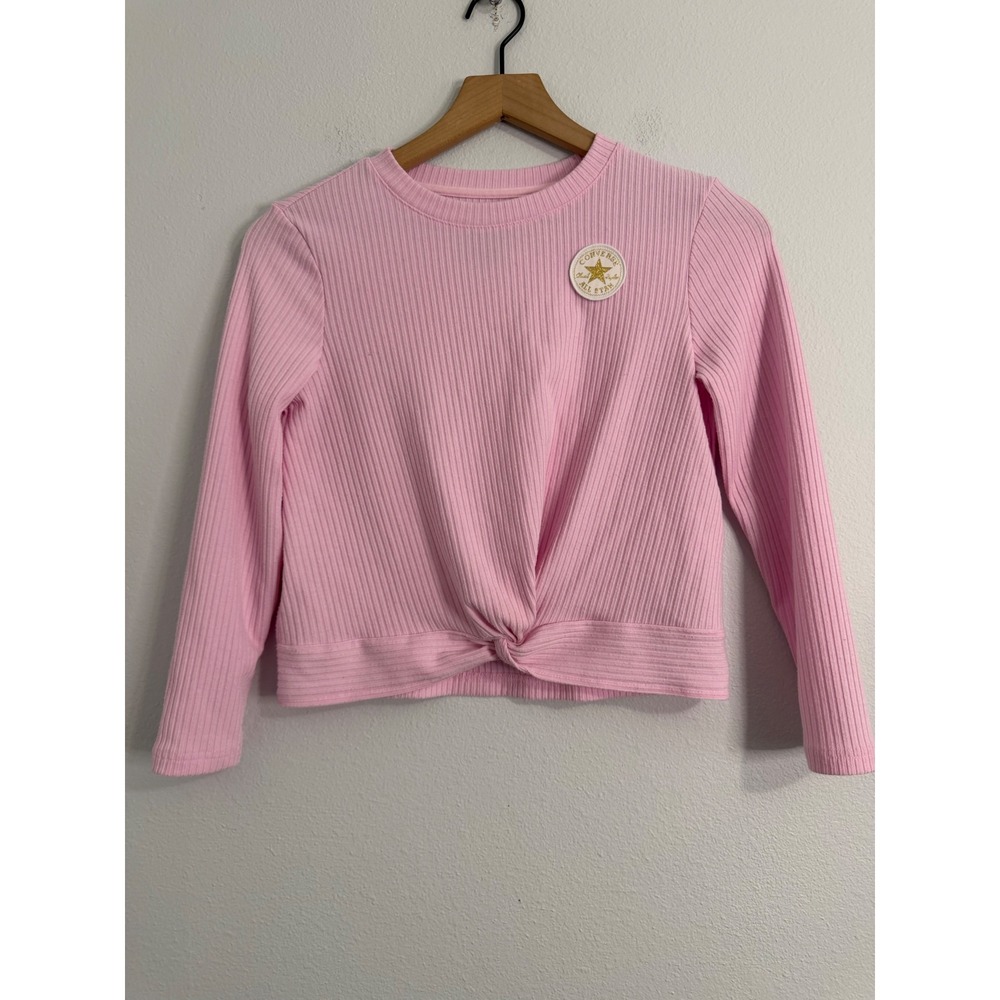 Converse - Girl's Ribbed Cropped Pink Logo Size 8/10